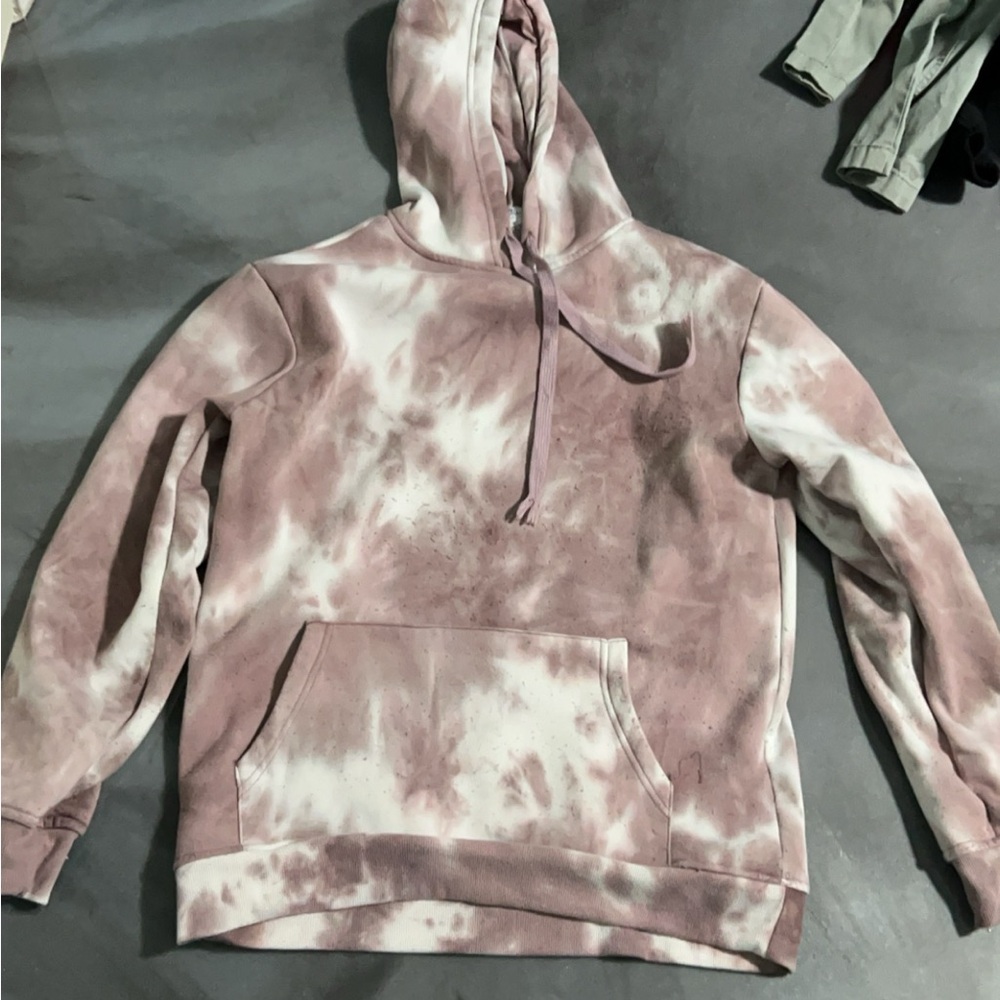 Pink and white tie dye hoodie size medium